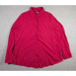 XCVI Women Top Size‎ 2X Cotton Button Up Long Sleeve Lightweight Collared